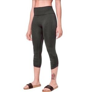 Lululemon Ebb & Flow Street Cropped Seamless Leggings 6 Blue Activewear